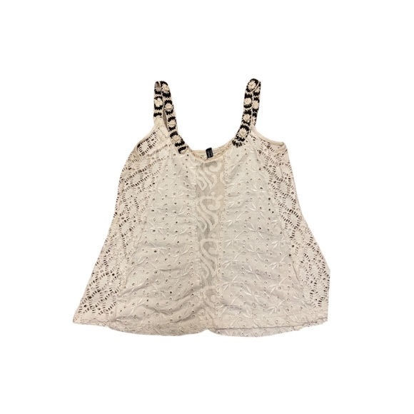FREE PEOPLE cream crochet eyelet lace top - Picture 4 of 7